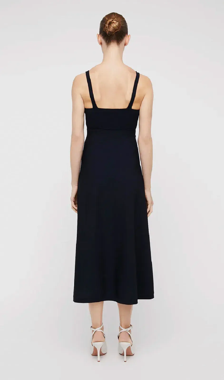 Scanlan Theodore Crepe Knit Square Neck Midi Dress Navy Size XS / Au 6 for rent on The Volte - main image