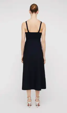 Scanlan Theodore Crepe Knit Square Neck Midi Dress Navy Size XS / Au 6 for rent on The Volte - image 3