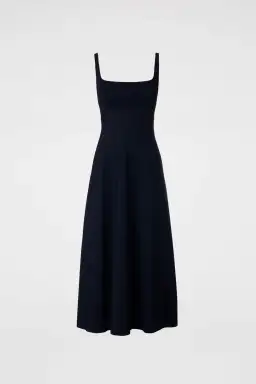 Scanlan Theodore Crepe Knit Square Neck Midi Dress Navy Size XS / Au 6 for rent on The Volte - image 4