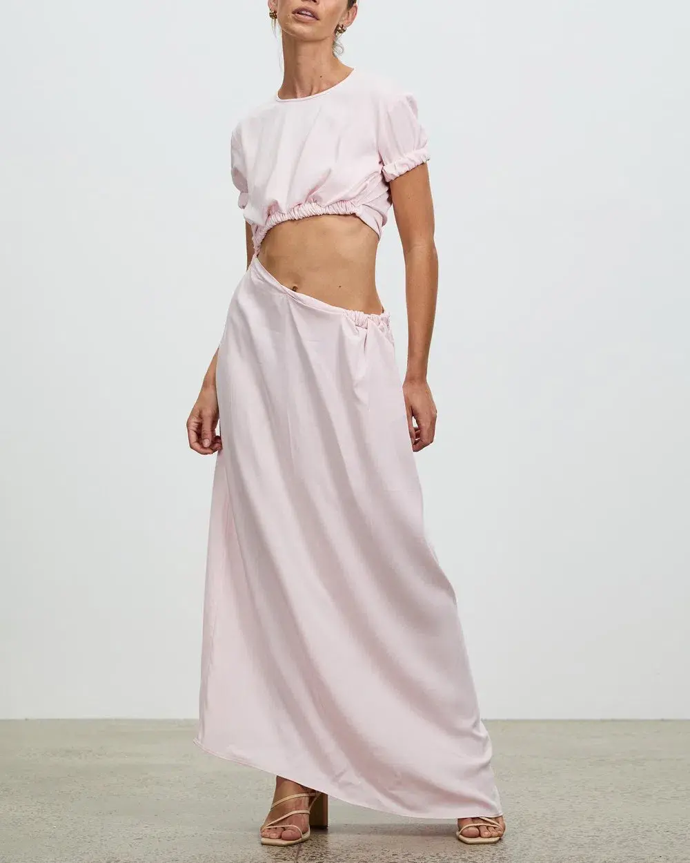 Christopher Esber Rolled Sleeve Tee Dress in Pink Size 6 / XS for rent on The Volte - main image