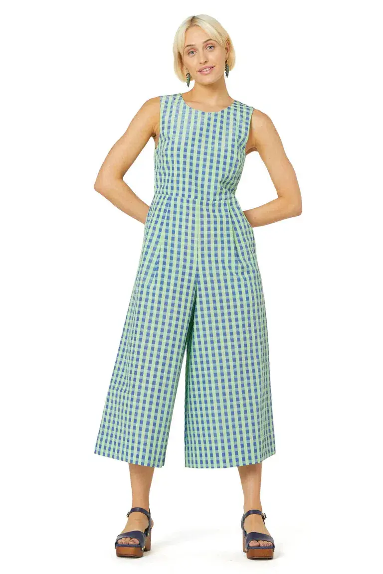 Gorman Stay In Check Pantsuit Green Size AU 16 for rent on The Volte - main image
