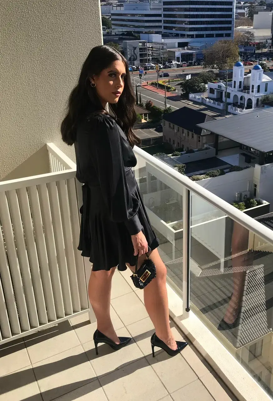 Zimmerman Silk Wrap Mini Dress Black Size 2/AU 12 for rent on The Volte - main image