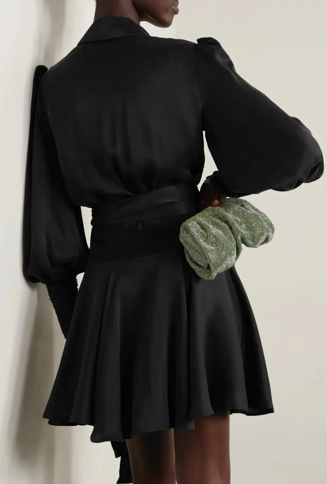 Zimmerman Silk Wrap Mini Dress Black Size 2/AU 12 for rent on The Volte - main image