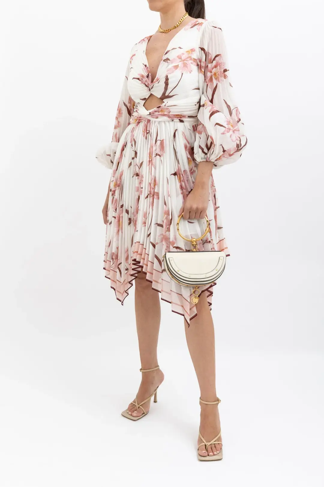 Zimmermann Corsage Pleat Mini Dress Floral international Size 2/AU 12 for rent on The Volte - main image