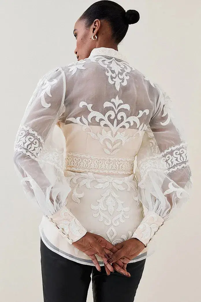 Lydia Millen Baroque Applique blouse size 12 for rent on The Volte - main image