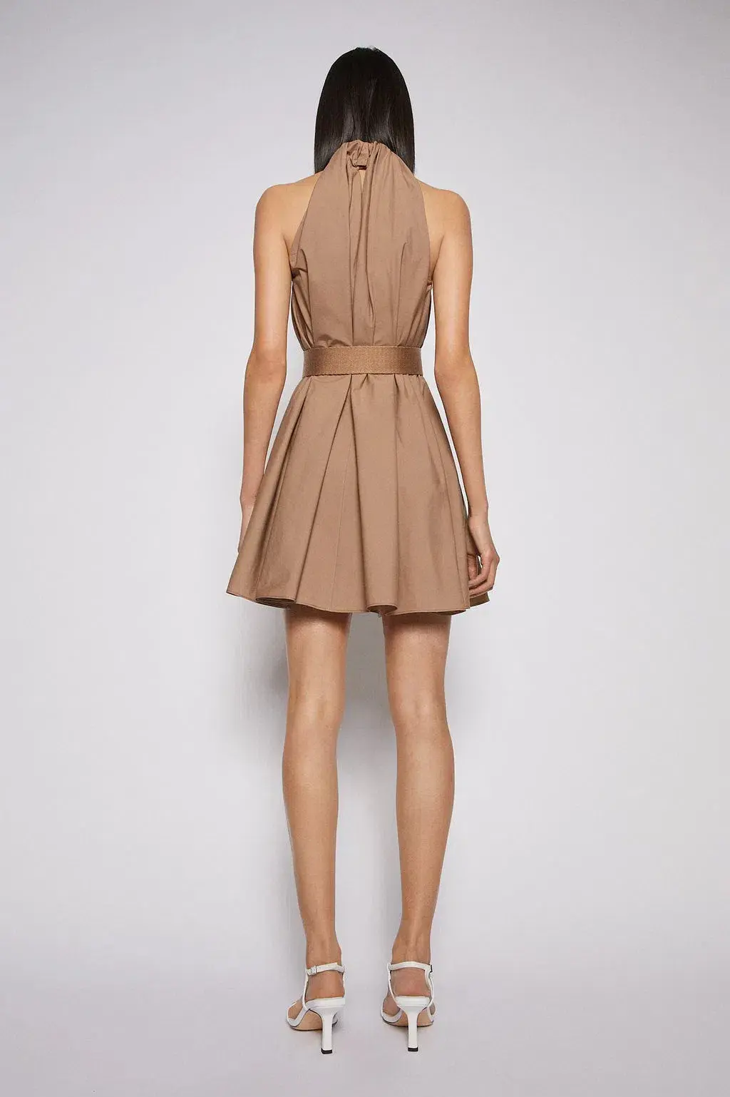 Scanlan Theodore Cotton Strapping Mini Dress Cashew Size 8 / S for rent on The Volte - main image
