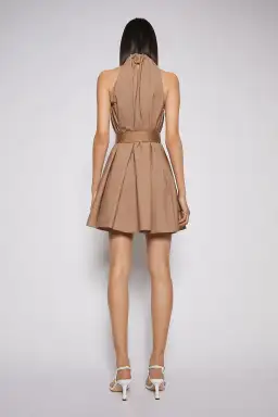 Scanlan Theodore Cotton Strapping Mini Dress Cashew Size 8 / S for rent on The Volte - image 2