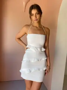 By Nicola Halo Mini Dress White Size 12 for rent on The Volte - image 4