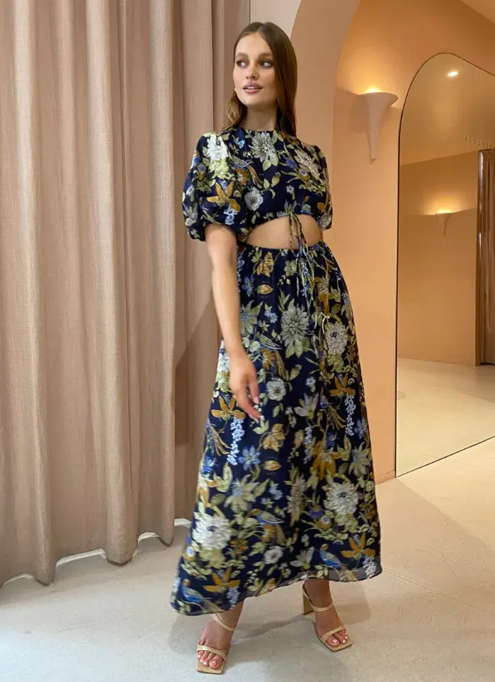 Sir The Label Lilian Puff Sleeve Dress Floral Size 8 for rent on The Volte - main image