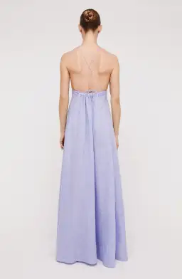 Scanlan Theodore Italian Linen Shoestring Dress Lilac Size 8 for rent on The Volte - image 3