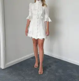 Zimmermann High Tide Applique Mini Dress Ivory Size 0 / Au 8 for rent on The Volte - image 2