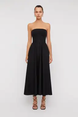 Scanlan Theodore Crepe Knit Cotton Strapless Dress Black Size 8 for rent on The Volte - image 1
