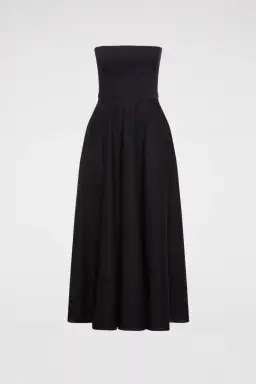 Scanlan Theodore Crepe Knit Cotton Strapless Dress Black Size 8 for rent on The Volte - image 3