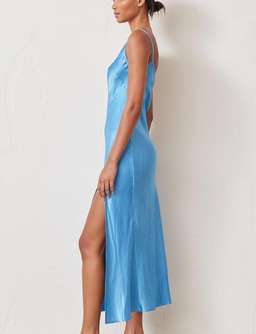 Bec & Bridge Frederic Asym Azure Blue Midi Dress Size 14