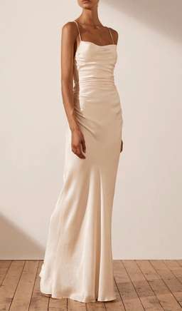 Shona Joy La Lune Lace Back Maxi Dress Cream Size 6 for rent on The Volte - image 2