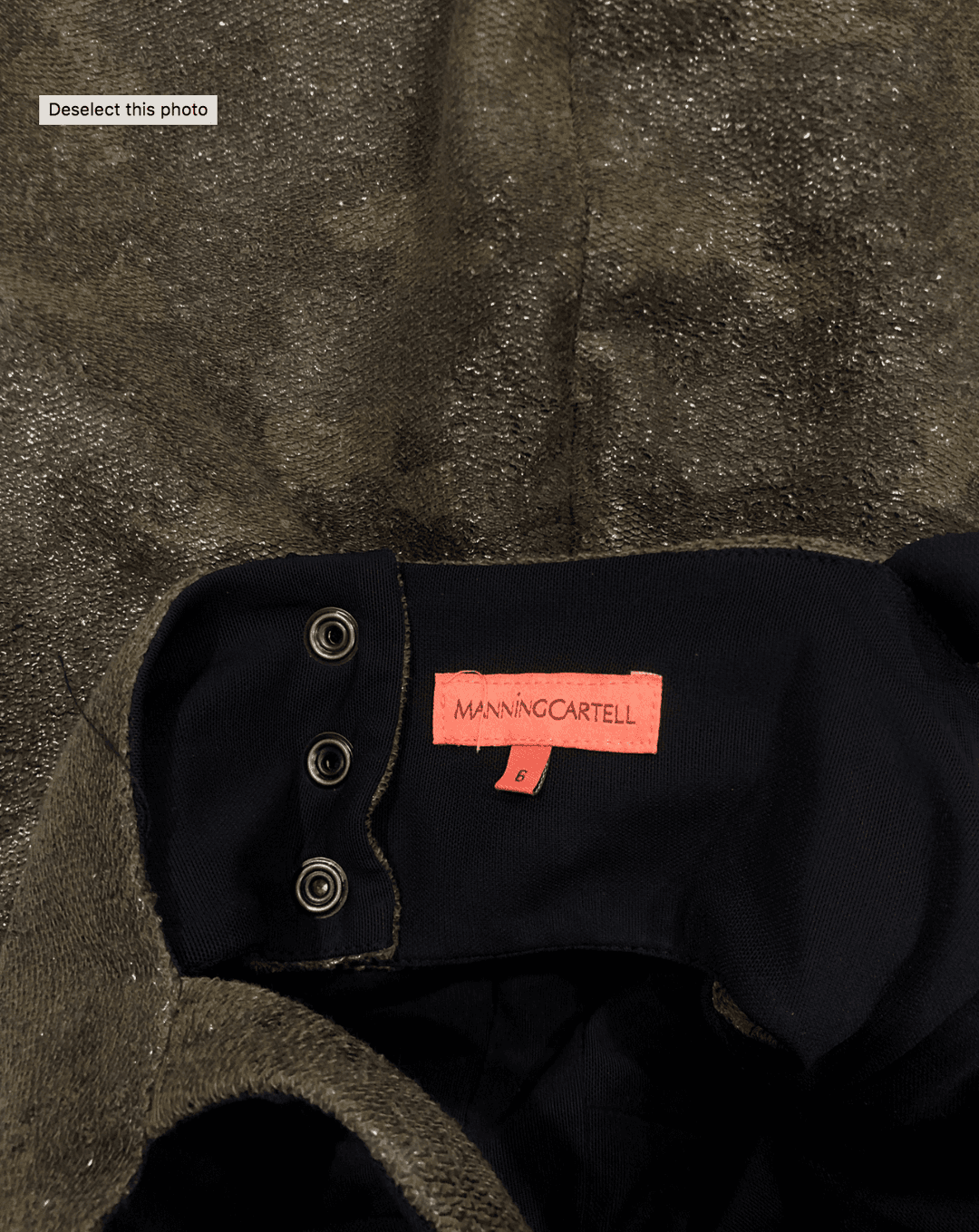 Manning Cartell Camouflage Green Midi SAMPLE PIECE Sz 6 for rent on The Volte - main image