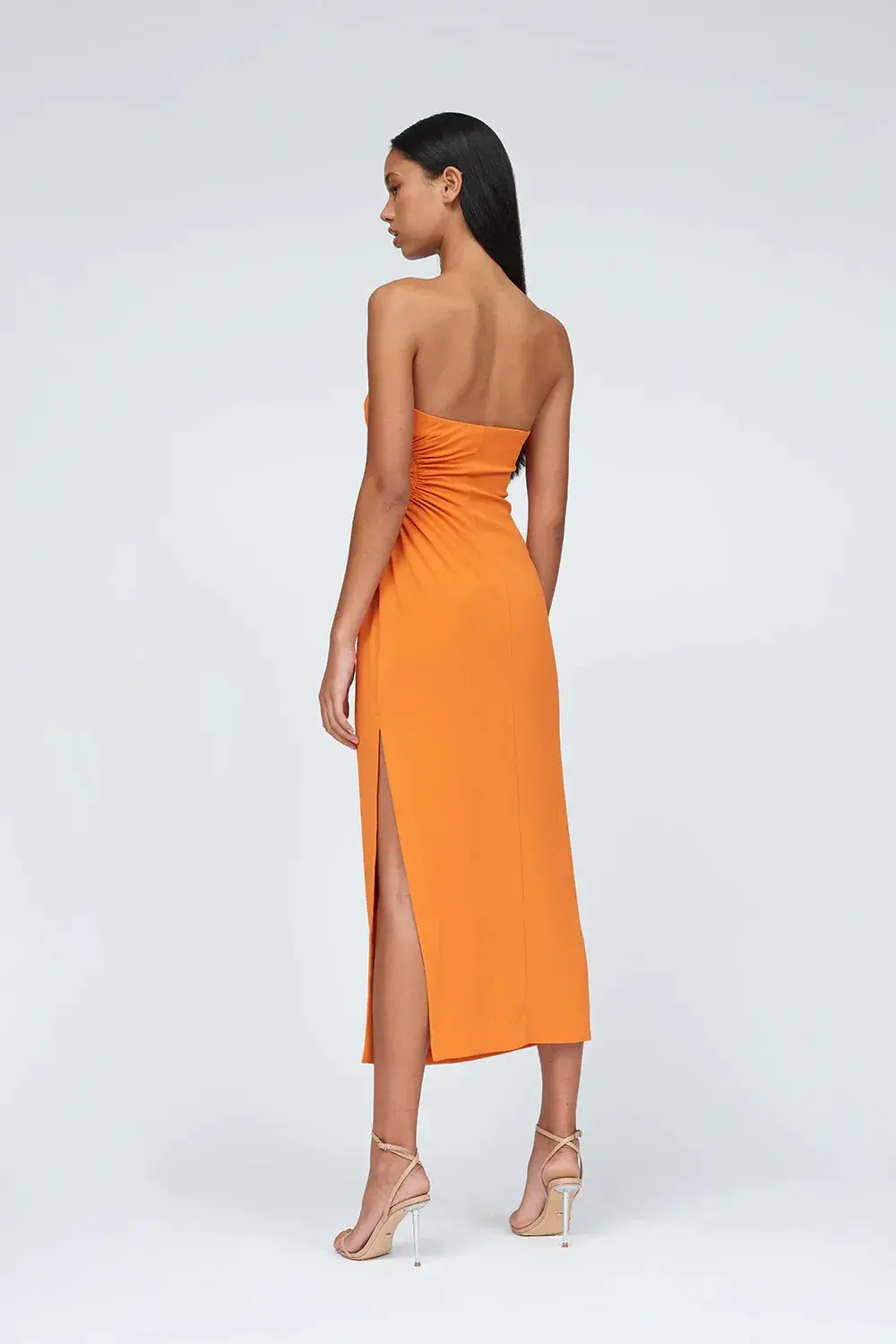 By Johnny Selena Strapless Dress Mandarin Orange Size AU 10 for rent on The Volte - main image