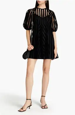 Zimmermann Flocked Tulle Mini Dress Black Size 8 for rent on The Volte - image 1