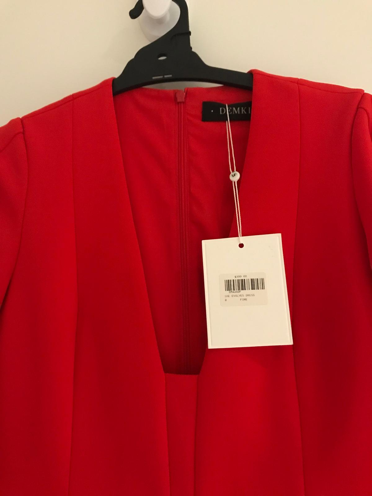 DEMKIW She Evolves Dress in Fire Red, Size 8 - Image 8