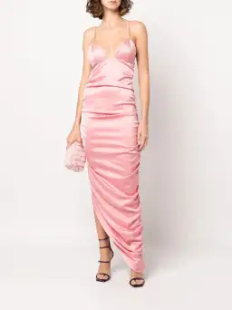 Paris Georgia Fred Bustier Ruched Maxi Dress Pink Size 8 for rent on The Volte - image 1