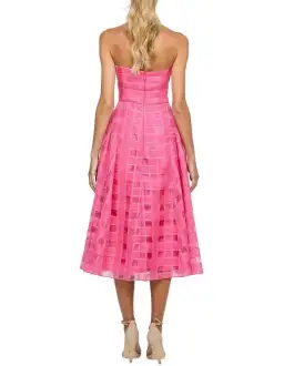 Bariano Kora V Neck Aline Midi Dress in Barbie Pink Size 10 for rent on The Volte - image 3