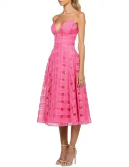 Bariano Kora V Neck Aline Midi Dress in Barbie Pink Size 10 for rent on The Volte - image 2