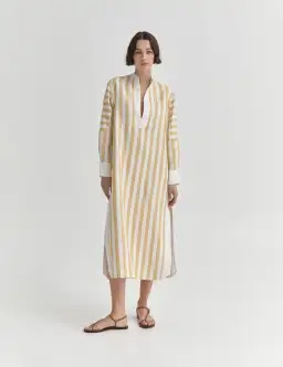 Sarah Jane Clarke Kiki Kaftan Lemon Stripe Size 6 for rent on The Volte - image 3