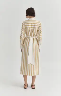 Sarah Jane Clarke Kiki Kaftan Lemon Stripe Size 6 for rent on The Volte - image 2