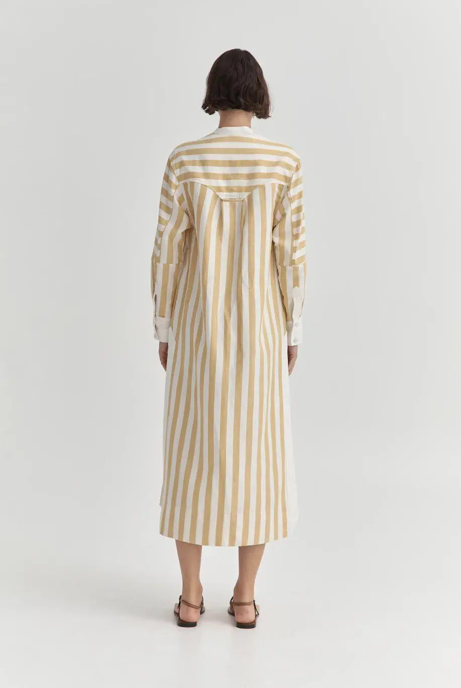 Sarah Jane Clarke Kiki Kaftan Lemon Stripe Size 6 for rent on The Volte - main image