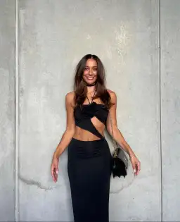 Magda Butrym Cut Out Embellished Halter Neck Swimsuit Black Size 36 / AU 8 for rent on The Volte - image 4