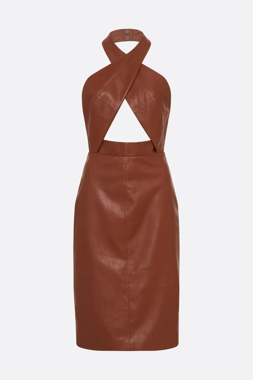 Manning Cartell Ginger Snaps Halter Midi Dress Dark Brown Size 6 / XS for rent on The Volte - main image