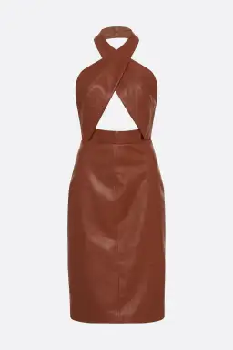 Manning Cartell Ginger Snaps Halter Midi Dress Dark Brown Size 6 / XS for rent on The Volte - image 4