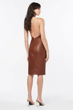 Manning Cartell Ginger Snaps Halter Midi Dress Dark Brown Size 6 / XS for rent on The Volte - image 2