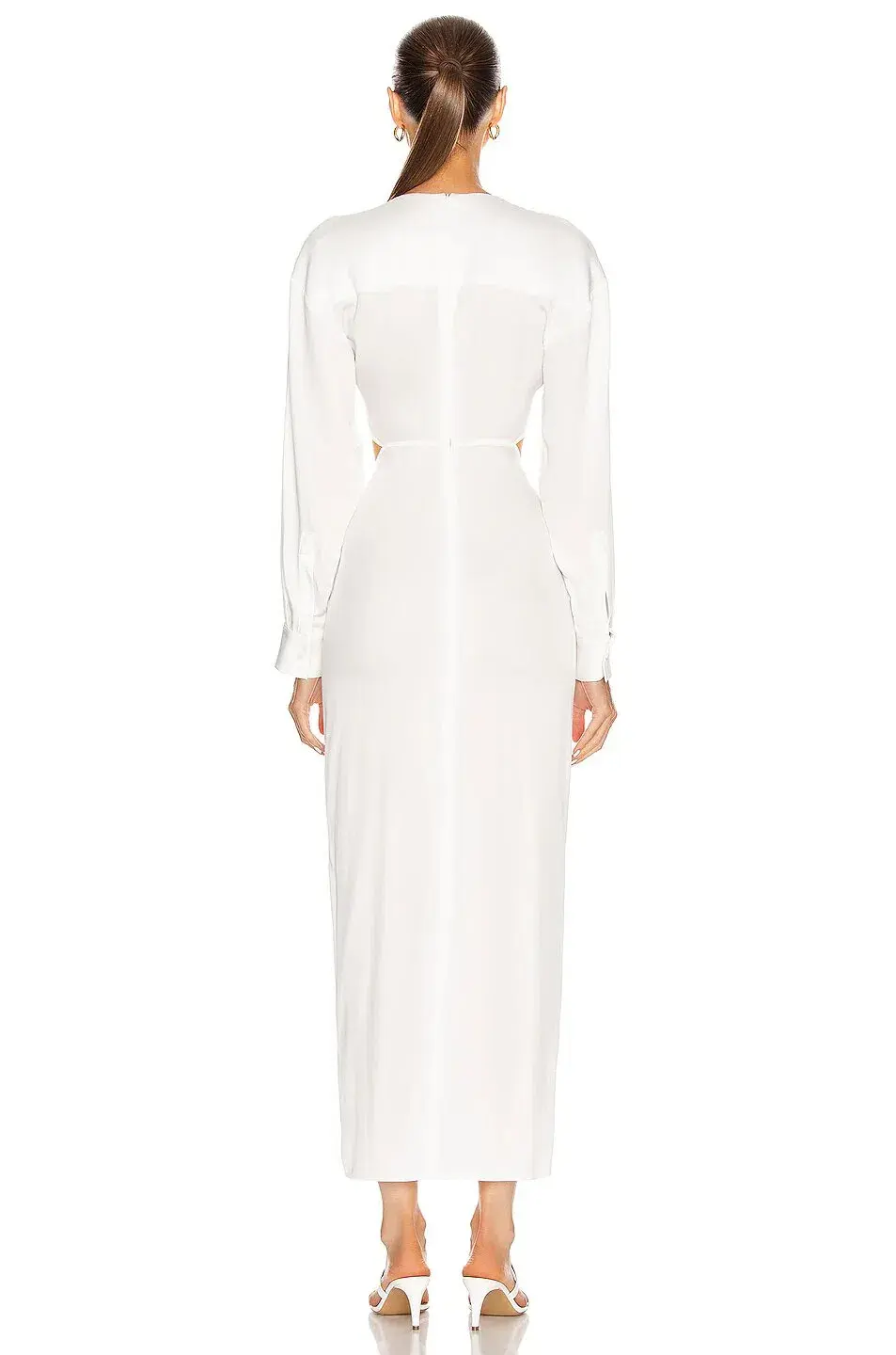 Christopher Esber Ruched Disconnect Dress White Size 6 for rent on The Volte - main image