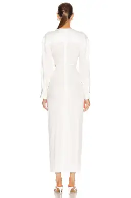 Christopher Esber Ruched Disconnect Dress White Size 6 for rent on The Volte - image 2
