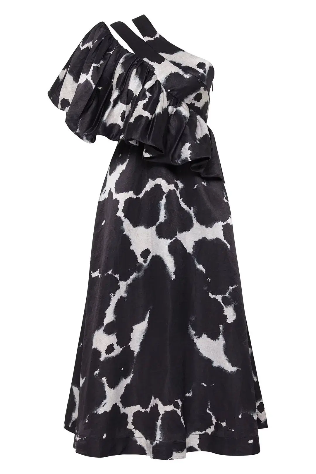 Aje Oxidised One Shoulder Gown Print Size 8 for rent on The Volte - main image