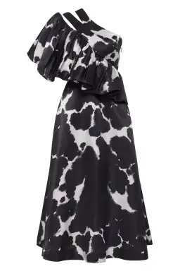 Aje Oxidised One Shoulder Gown Print Size 8 for rent on The Volte - image 7