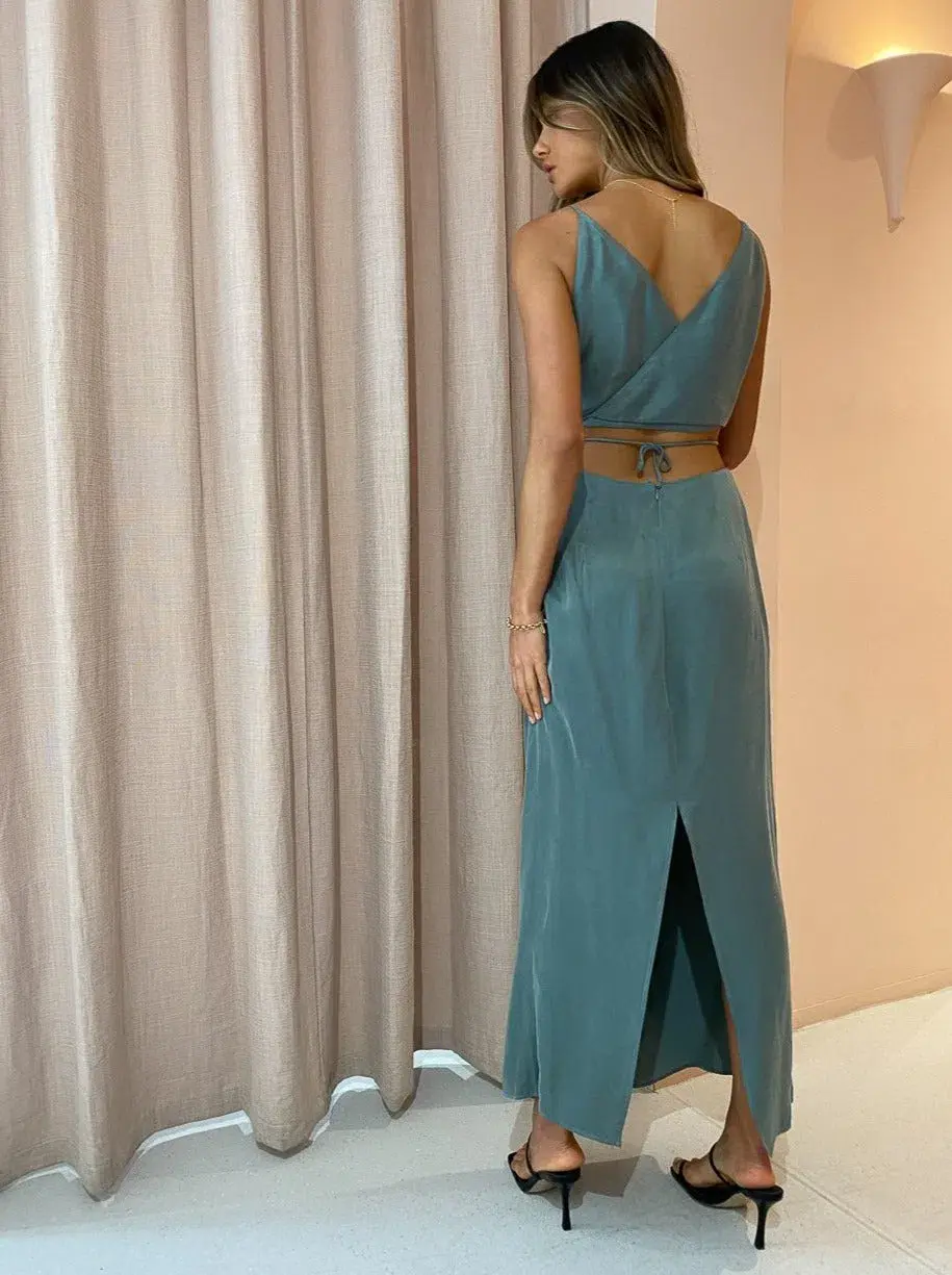 One Fell Swoop Cult Dress In Viridian Size 14 for rent on The Volte - main image