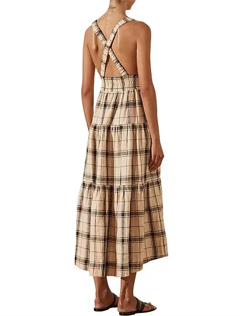 Shona Joy Indra Plunged Crossback Midi Dress Print Size 6 for rent on The Volte - main image