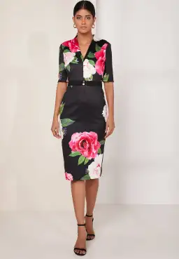Ted Baker Gilliano Magnificent Floral Bodycon Dress Size 2/AU 10