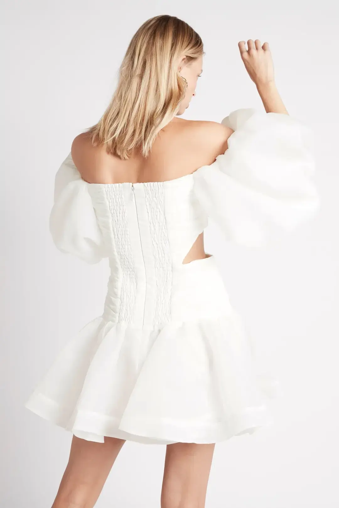 Aje The Myriad Cut Out Mini Dress White Size 4 for rent on The Volte - main image