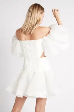 Aje The Myriad Cut Out Mini Dress White Size 4 for rent on The Volte - image 3