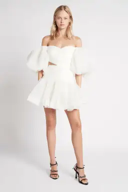 Aje The Myriad Cut Out Mini Dress White Size 4 for rent on The Volte - image 1