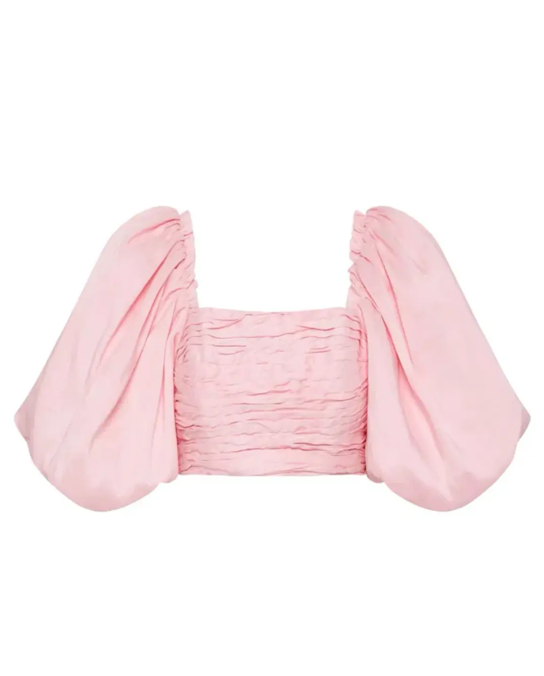 Aje Myriad Puff Sleeve Cropped Top & Tiered Mini Skirt Set Pink Size 4 for rent on The Volte - main image