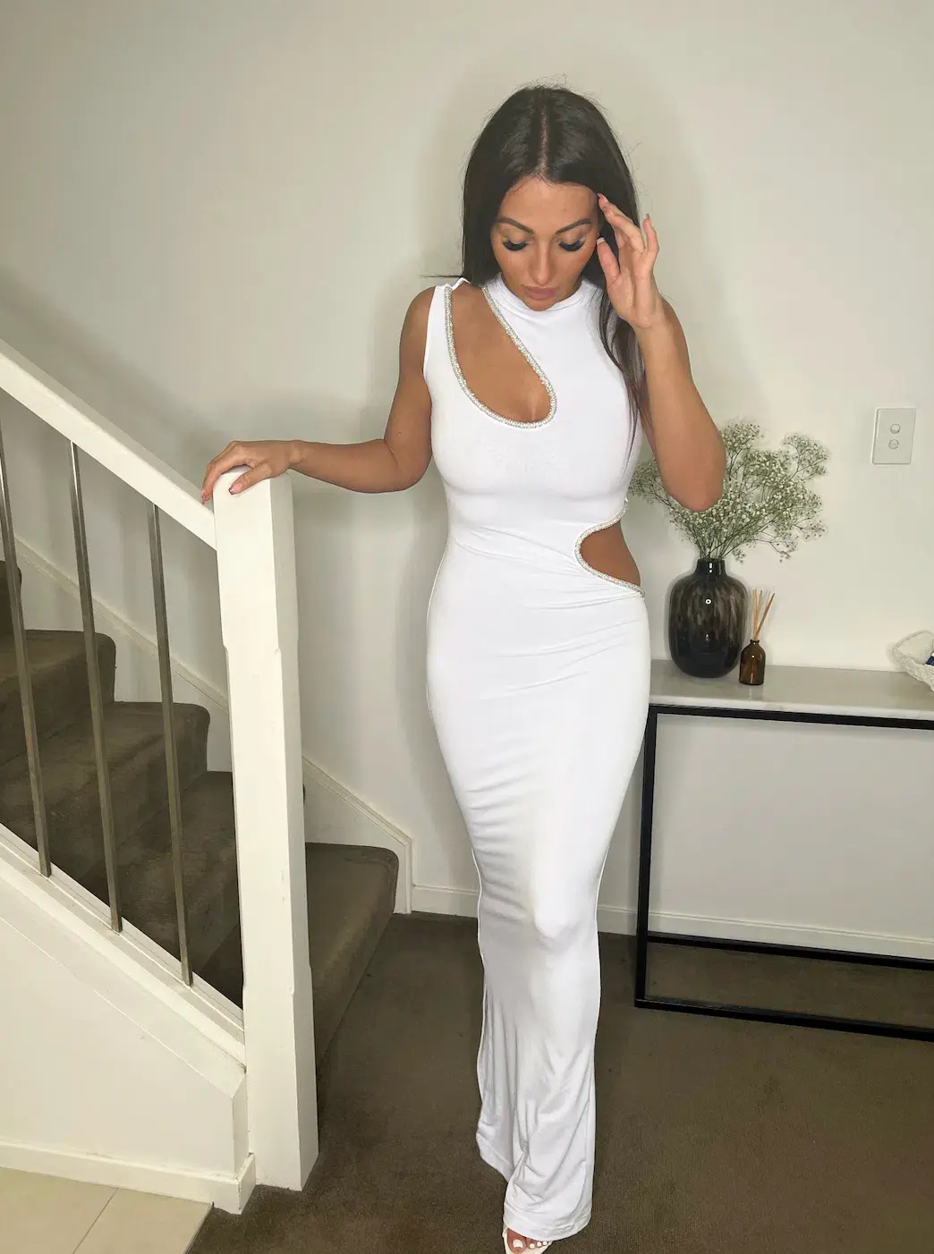 Ivona Skelo Vivia Dress White Size 6/XS for rent on The Volte - main image