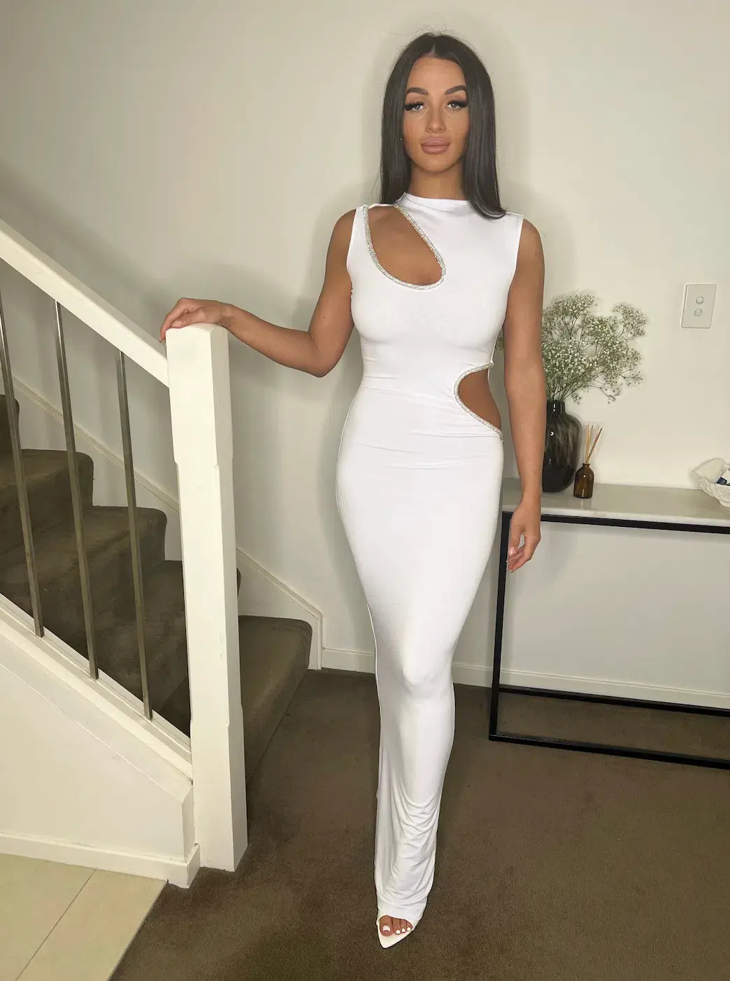 Ivona Skelo Vivia Dress White Size 6/XS for rent on The Volte - main image