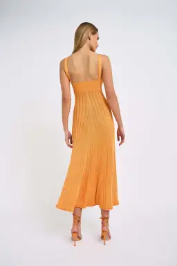 By Johnny Adelita Knit Midi Dress Orange Size 8 / M for rent on The Volte - image 3