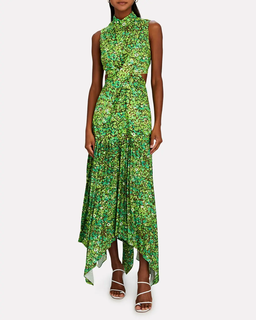 Alemais Phyllis Twist Maxi Dress Acid Green Size AU 6 for rent on The Volte - main image