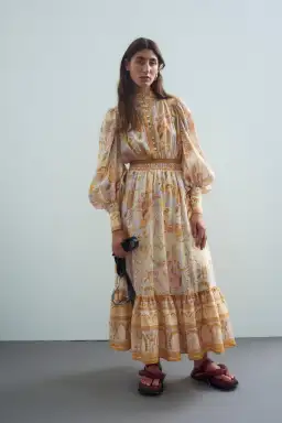 Alemais Solitaire Midi Dress Print Size 12