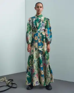 Alemais Loretta Patchwork Midi Dress Print Size AU 12